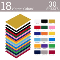 NANAPLUMS Textil Hőtranszfer Fólia Szett - 30 db A4 Vasalható Vinyl Fólia 18 Színben - Pólóra, Textilre, Ruhára - Mosható, Tartós 2