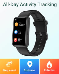 HUAKUA Okosóra Lépésszámlálóval - Nagy Kijelzős, Vízálló Fitnesz Tracker Applikáció Nélkül 4