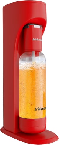 Drinkmate OmniFizz Szódagép - Bármilyen Italt Szénsavasít Hígítás Nélkül, 1L BPA-mentes Palackkal, Automatikus Működés, Piros 1