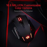 Redragon M913 Impact Elite vezeték nélküli gamer egér, 16000 DPI, 20 programozható gomb, 45 órás akkumulátor, RGB világítás, 12 oldalsó gomb 3