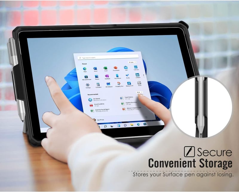 MoKo Microsoft Surface Go 4/3/2 Védőtok Stifttartóval és Kézpánttal - Fekete