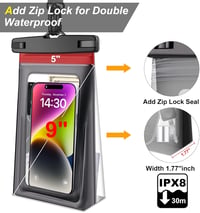 Razobws 9"-os vízálló telefontok, 2 db, iPhone és Samsung készülékekhez - Fehér+Kék 4