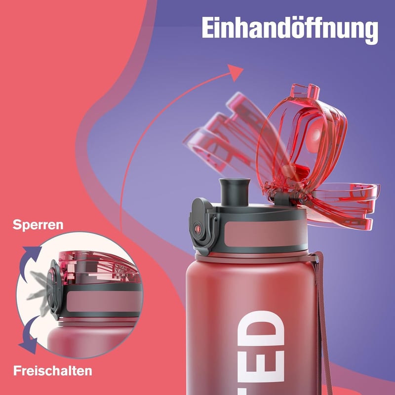 Sahara Sailor BPA-mentes 750ml-es sportkulacs - Szivárgásmentes, kerékpározáshoz, kempingezéshez