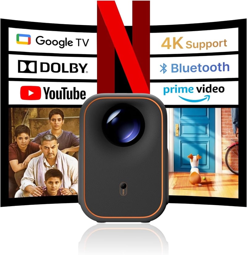 Formovie Xming Episode One 4K Hordozható Projektor Netflix Tanúsítvánnyal, Google TV-vel, Dolby Hangzással, WiFi 6 és Bluetooth 5.2 Kapcsola