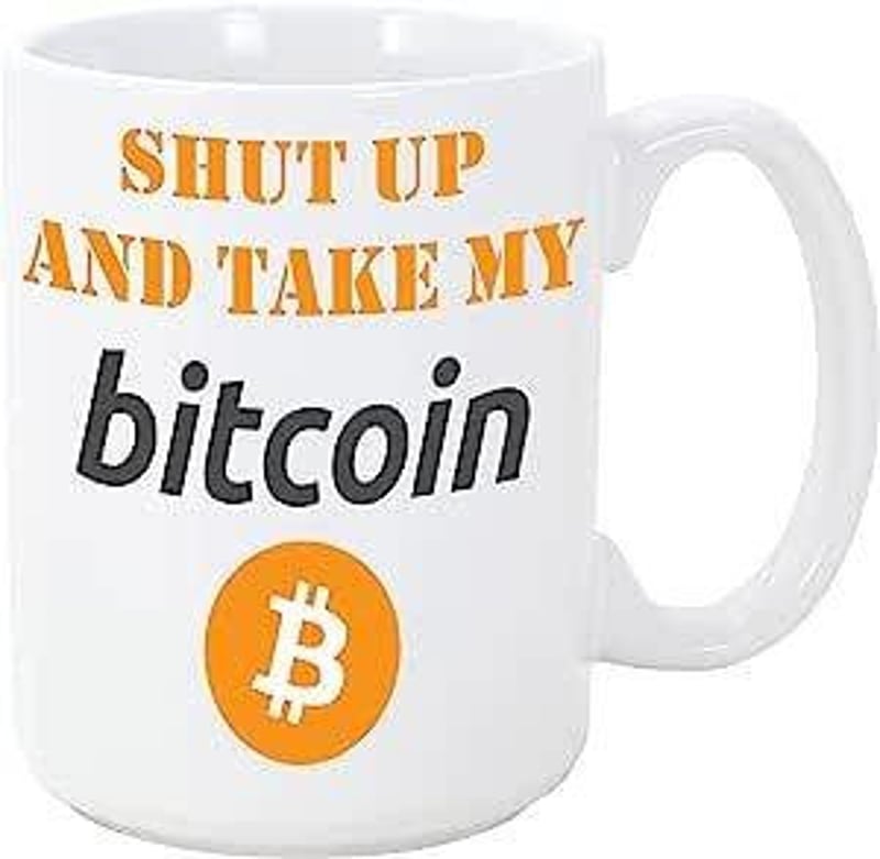 Bitcoin Rajongó Bögre - "Fogd a Bitcoinom" Vicces Felirattal, 350 ml
