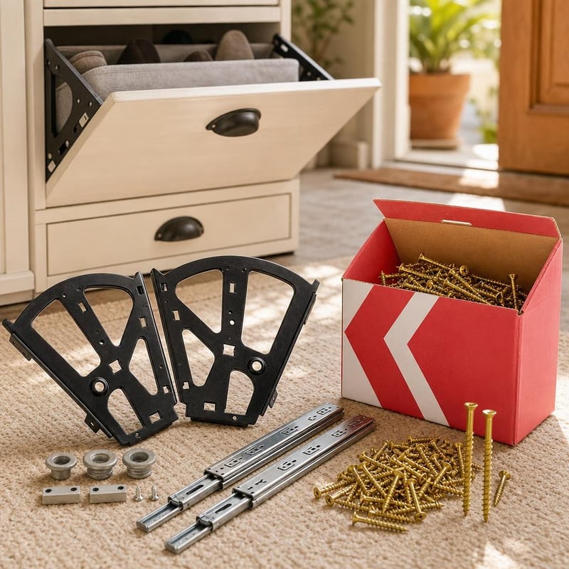 Set za popravak ladica: 2x zglob + par vodilica + 250x Torx vijak