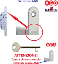 GAMOBIFER Passepartout Kulcs AGB Belső Zárakhoz - Nikkelezett Fém, 6mm, PATENT/CENTRO/POLARIS/MEDIANA EVOLUTION Sorozatokhoz, 2db 2