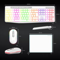 AD ADVANCE R-Type Vezeték Nélküli Billentyűzet-Egér Szett - RGB Háttérvilágítás, Csendes Gombok, 1600 DPI, Újratölthető, PC/Mac/Laptop 9