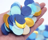 Confetti rotund auriu și albastru, din hârtie, 2,5 cm, 1000 bucăți - Articole de petrecere 2