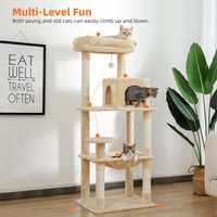 PAWZ Road 143cm-es Luxus Macskabútor Fémhálós Függőággyal és 2 Odúval 4