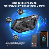 WAYXIN R6S Motoros Headset - 1200m Hatótávolságú Bluetooth Kommunikációs Rendszer 6 Motoros Összekapcsolásával, Vízálló, Kihangosító, Zajszű 7