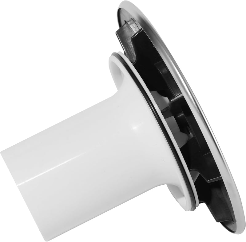 KOOBON 115mm Polírozott Zuhanylefolyó Fedél Viega Tempople Rendszerhez - Króm Kivitel, Szagzáró Funkcióval és Hajfogóval, PVC Anyagból