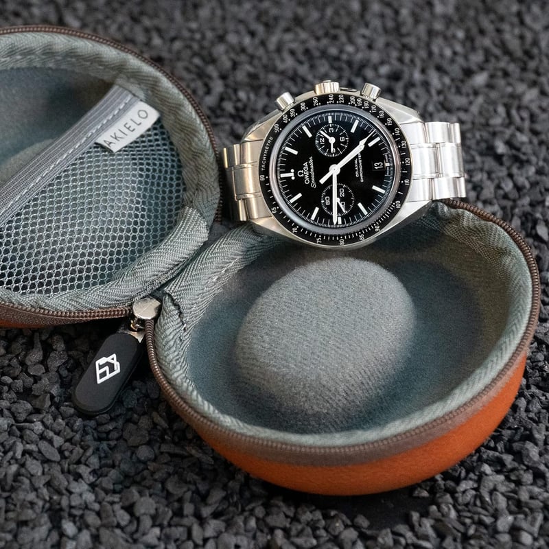 AKIELO Havanna Bőr Óratartó Doboz 54mm-ig, Utazáshoz, Okosórákhoz
