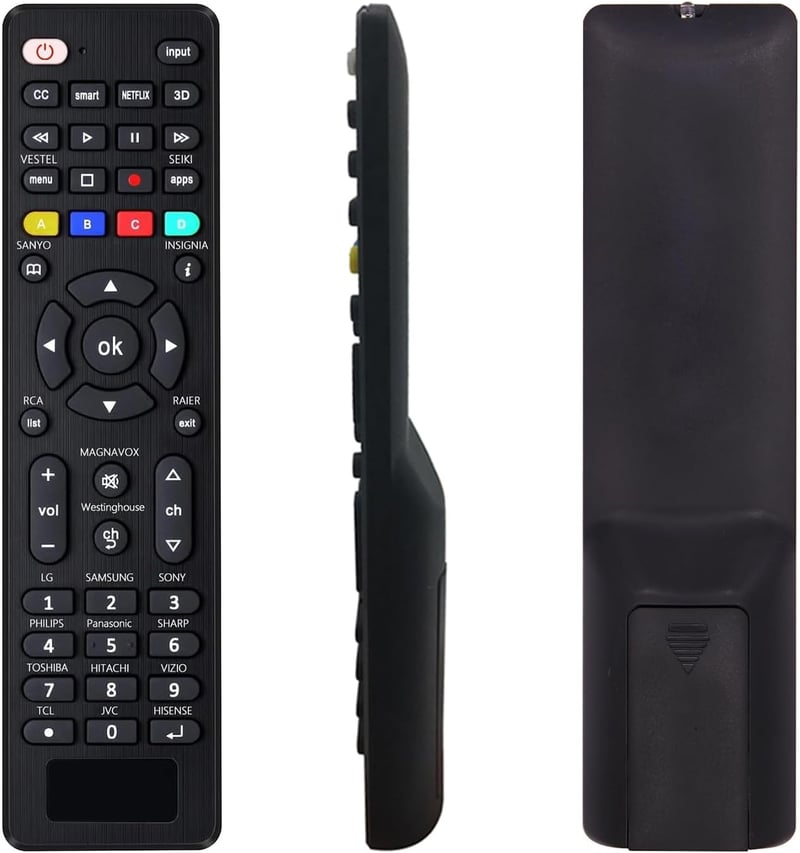 FOXRMT Univerzális TV Távirányító Samsung, LG, Sony, TCL, Sharp, Toshiba, Hisense okostévékhez - 10m hatótáv, 40 gomb, egyszerű beállítás