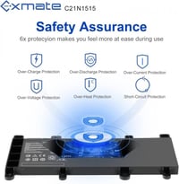ASUS K756U, X756, R753U laptopokhoz Exmate 5000mAh nagy kapacitású akkumulátor 5