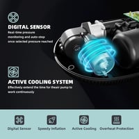 LUBAKED Elektromos SUP Pumpa 20 PSI - Kétfokozatú Automata Kompresszor LCD Kijelzővel, 12V-os, 7 Fúvókával Paddleboardhoz, Csónakhoz, Matrac 3