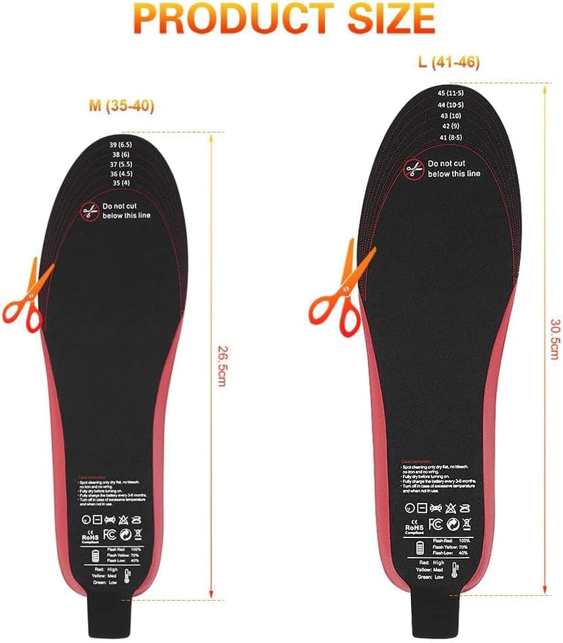 Flintronic Fűthető Talpbetét Távirányítóval - 41-46 Méret, USB Kábellel, 10 Órás Üzemidő, Mosható, Szabható - Vadászathoz, Túrázáshoz, Síelé