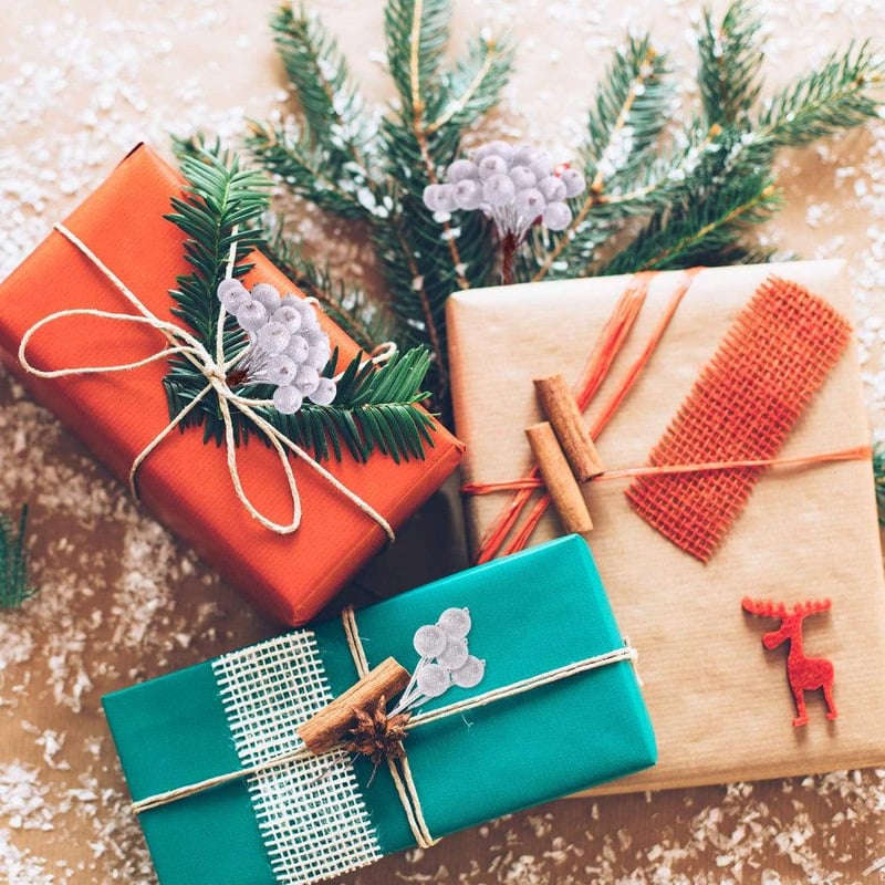 TUPARKA Ezüst Művirág Karácsonyfadísz és Asztaldísz Szett