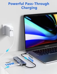 ZESKRIS 7-in-1 USB-C Hub Adapter Ethernet, 100W PD, 4K HDMI, USB 3.0, TF/SD/microSD Kártyaolvasó - MacBook, iPad Pro, Switch Kompatibilis 6