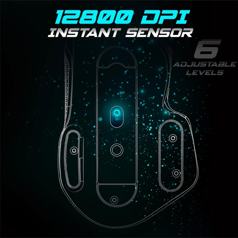 SPIRIT OF GAMER PRO M5 RGB Gamer Egér 12800 DPI, 8 Programozható Gomb, Gyorstüzelés Funkcióval, 13 RGB Háttérvilágítási Effekt, Ergonomikus 