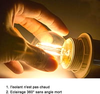 LED Filament E14 G45 Izzó - 6W Vintage Meleg Fehér 3000K 750lm - Halogén 60W Helyettesítő - Nem Szabályozható - 6 db Csomag 3