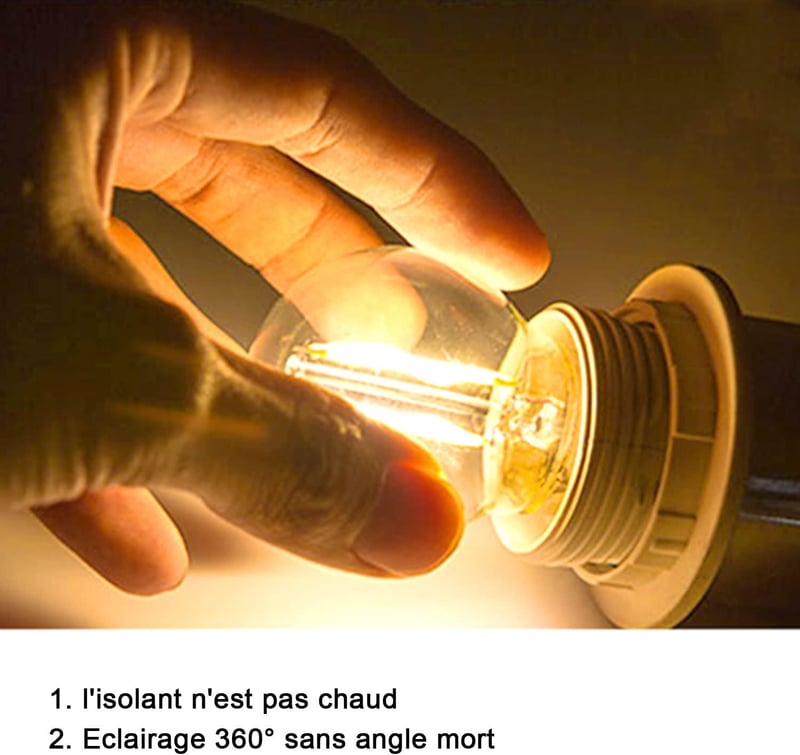 LED Filament E14 G45 Izzó - 6W Vintage Meleg Fehér 3000K 750lm - Halogén 60W Helyettesítő - Nem Szabályozható - 6 db Csomag