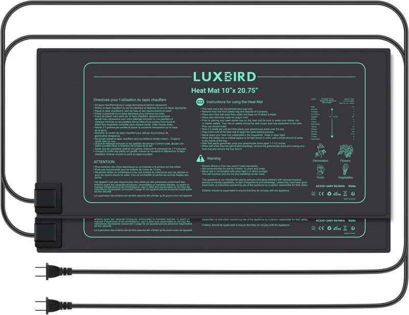 LUXBIRD Hüllő Fűtőlap 2db - Terrárium Melegítő Szőnyeg 21W, IP67, EU Csatlakozó