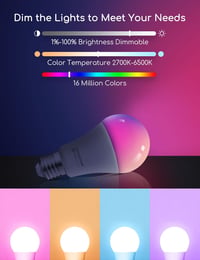Aigostar Alexa WiFi okosizzó E27 15W RGB, Alexa/Google Home kompatibilis, 4 db 4