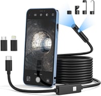 Qimic 1080P HD Endoszkóp Kamera - Dupla Lencsés, IP67 Vízálló, Android/iPhone Kompatibilis, 5m 1