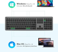 iClever Vezeték Nélküli Billentyűzet és Egér Szett - Újratölthető, Ultravékony, Csendes, QWERTZ Kiosztású PC/Laptop Billentyűzet, Szürke - grey 2