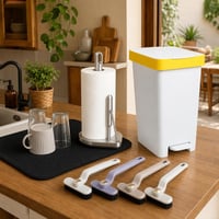 Set Organizare Bucătărie: suport hârtie + covoraș 18×24 cm + coș pedală + set 4 perii rosturi 1