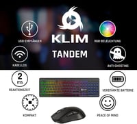 KLIM Tandem Vezeték Nélküli Gamer Billentyűzet és Egér Szett QWERTZ - Vékony, Tartós, Ergonomikus - PC, Mac, Xbox, PS4, PS5 Kompatibilis 7