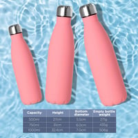 GeeRic 750 ml Rozsdamentes Acél Termosz - Dupla Falú, Szivárgásmentes Hőszigetelt Kulacs, BPA-mentes, Hidegen-Melegen Tartó, Rózsaszín, Tisz 2