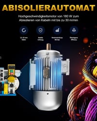CREWORKS 180W professzionális elektromos kábelcsupaszító gép, 3 fúrólappal, 1,5-25mm átmérőjű kábelekhez 2