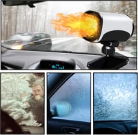 Sporgo 12V autós fűtőventilátor, 2in1 gyors páramentesítő és jégtelenítő, 360°-ban forgatható 2
