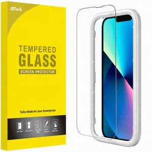JETech iPhone 13/13 Pro Edzett Üveg Kijelzővédő Fólia, 2 db-os Csomag (Eredeti szettből), 9H Keménység, Ultra Átlátszó