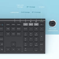 seenda Bluetooth Billentyűzet és Egér Szett - Vezeték Nélküli, Kettős Bluetooth & 2.4G USB, Német Kiosztású, Újratölthető, Mac/Windows/Andro 5