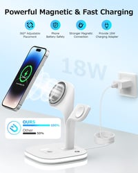 COLSUR 5 az 1-ben MagSafe töltőállomás iPhone-hoz, iWatch-hoz és AirPods-hoz, éjjeli fénnyel 6