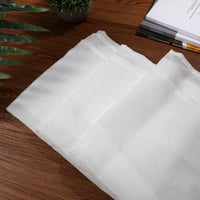 VOSAREA Fehér Pamut-Len Fényáteresztő Függöny Nappali és Hálószoba Dekorációhoz, Átlátszó Voile Anyag, 100 x 200 cm 9
