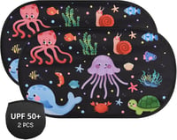 ALANGDUO Autós Napellenző Babáknak - Öntapadós, UV-védő, 2db 51x31cm, Tengeri Mintás 1