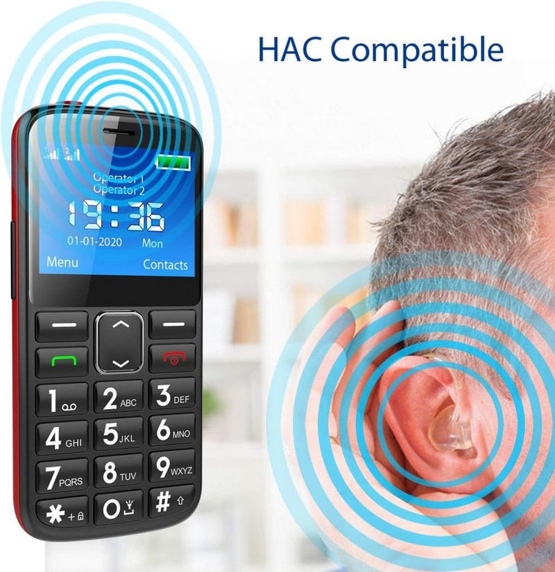 Ukuu F200 Időseknek - Nagy Gombos Mobiltelefon, Fekete, Dual SIM, Angol nyelvű