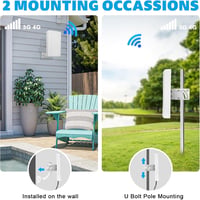 Maswell 4G LTE Kültéri Antenna 2X2 MIMO 10dBi Erősítésű 700-2700MHz Irányított Panel Antenna Routerekhez RV Kempingezéshez 2.2m RG58 Kábelle 4