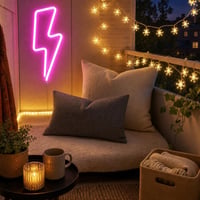 Set za kutak iz snova: neon lampa + 5m LED traka + 6m lampice + 2 jastučnice + košara 1