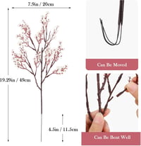 N&T NIETING Művirág Szett - 12 db Fehér Fátyolvirág (Gypsophila) Dekoráció Esküvőre, Asztalra, Lakásba - 49 cm Hosszú Selyem Virágcsokor 9