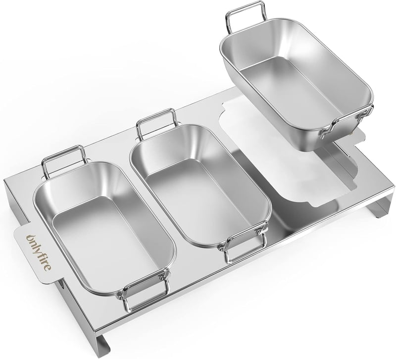 Weber 3 db-os rozsdamentes acél grillserpenyő készlet gázgrillhez, zöldséghez, húshoz