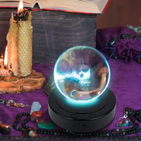 luolety LED Forgó Kiállítási Talp - Színes Fényekkel, 360 Fokos Forgatható Állvány Üveggömbhöz, Kristálygömbhöz, Ékszerekhez, USB/Elemes Műk 2