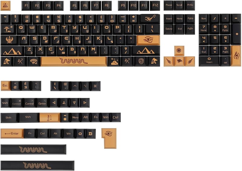 EPOMAKER Temple 140 gombos PBT billentyűzet sapka szett mechanikus gamer billentyűzetekhez