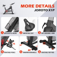 JOROTO Mágneses Szobakerékpár - LCD Kijelzős, Szíjhajtású, 150kg Teherbírású Edzőgép 7
