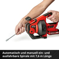 Einhell TE-DA 18/760 Li-Solo Akkus csőtisztító - 18V, 7,6m spirállal, 16-55mm átmérőhöz, Power X-Change rendszer (akku és töltő nélkül) 5