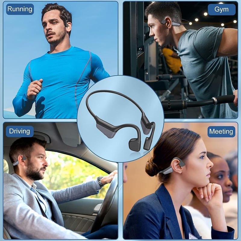 Zruhig Bluetooth Csontvezető Fülhallgató - Nyitott, Vízálló, Mikrofonos Sportfejhallgató Futáshoz
